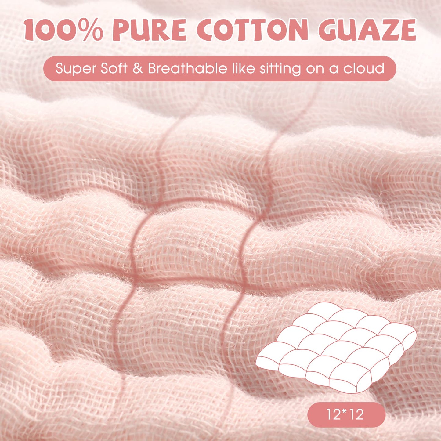 Mukin Baby Muslin Washcloths - Soft Face Cloths For Newborn, Absorbent Bath Face Towels, Baby Wipes, Burp Cloths Or Face Towels,