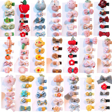 FZBNSRKO Hair Clips for Girls,30pcs Lovely Barrettes Clips Fully Ribbon Lined Baby Hair Clips Flower/Fruit/Rainbow Hairpin Toddl