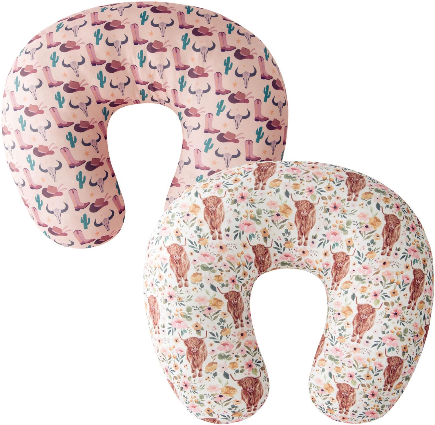 Little Jump 2 Pack Floral Nursing Pillow Cover Slipcover for Breastfeeding Pillows, Soft and Stretchy Safely Breastfeeding Pillo
