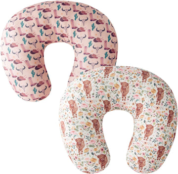 Little Jump 2 Pack Floral Nursing Pillow Cover Slipcover for Breastfeeding Pillows, Soft and Stretchy Safely Breastfeeding Pillo