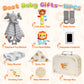 Newborn Baby Gift Basket, 10 Pcs Welcome New Baby Gift Baskets For Baby Boys Baby Girls, Quality & Cute & Funny Neutral Baby Ess