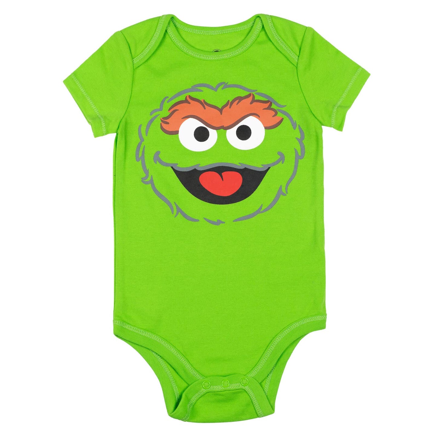 Sesame Street Elmo Cookie Monster Oscar The Grouch Big Bird Infant Baby Boys 5 Pack Bodysuits White 24 Months