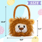 Lion Easter Basket For Kids, Cute Plush Empty Bucket With Small Ears And Handle Egg Hunt Tote Candy Bag Basket For Boys Girlstee