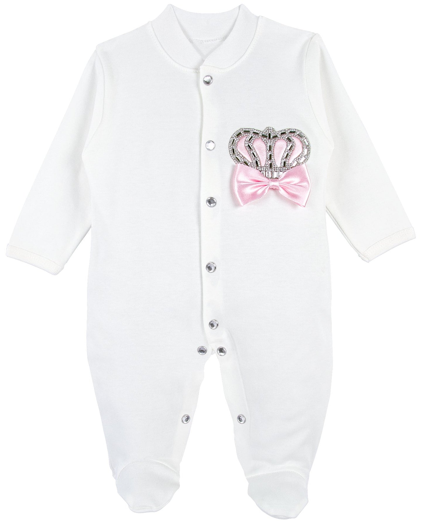 Lilax Baby Girl Jewels Crown Layette 4 Piece Gift Set 0-3 Months Pink