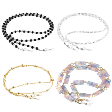 Onesing 4 Pcs Eyeglass Chains For Women Eyeglasses String Holder Glasses Strap Eyewear Chain Glasses Cord Lanyard Gift (Black, S