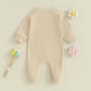 Visgogo Infant Baby Girls Big Lil Sis Matching Set Sweatshirt Romper Letter Embroidery Sweater Toddler Clothes (B-Apricot Lil Si