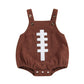 Football Baby Boy Girl Outfit Embroidery Football Romper Overalls Sleeveless Corduroy Bodysuit Game Day Outfit, Coffee, 36 Mont