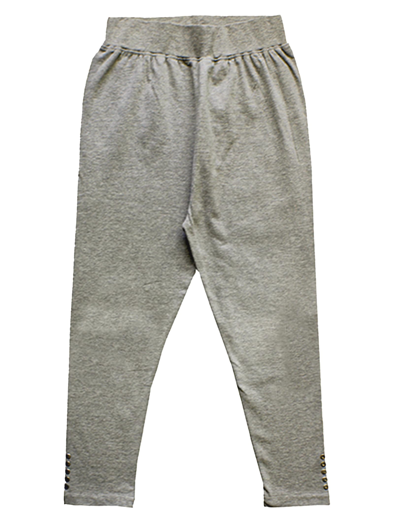 KiddoPanti Girls Solid Capri Legging with Stud, Grey Melange, 1012Y