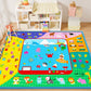 Babycrawlingplay Mat For Floor,Large Cotton Educational Tummy Time Area Rug , Foldable Non-Slip Super Soft Padded Playmat For Pl