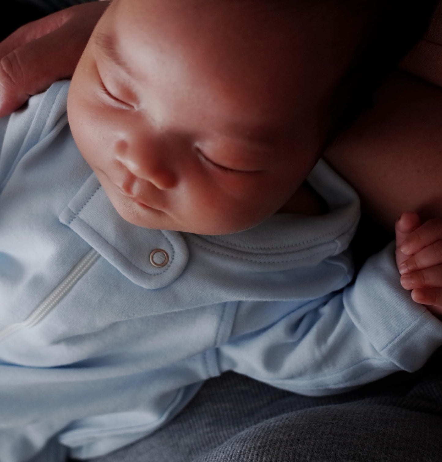 Owlivia Organic Cotton Baby Boy Girl Zip Up Sleep N Play, Footless, Long Sleeve(12-18 Months, Blue)