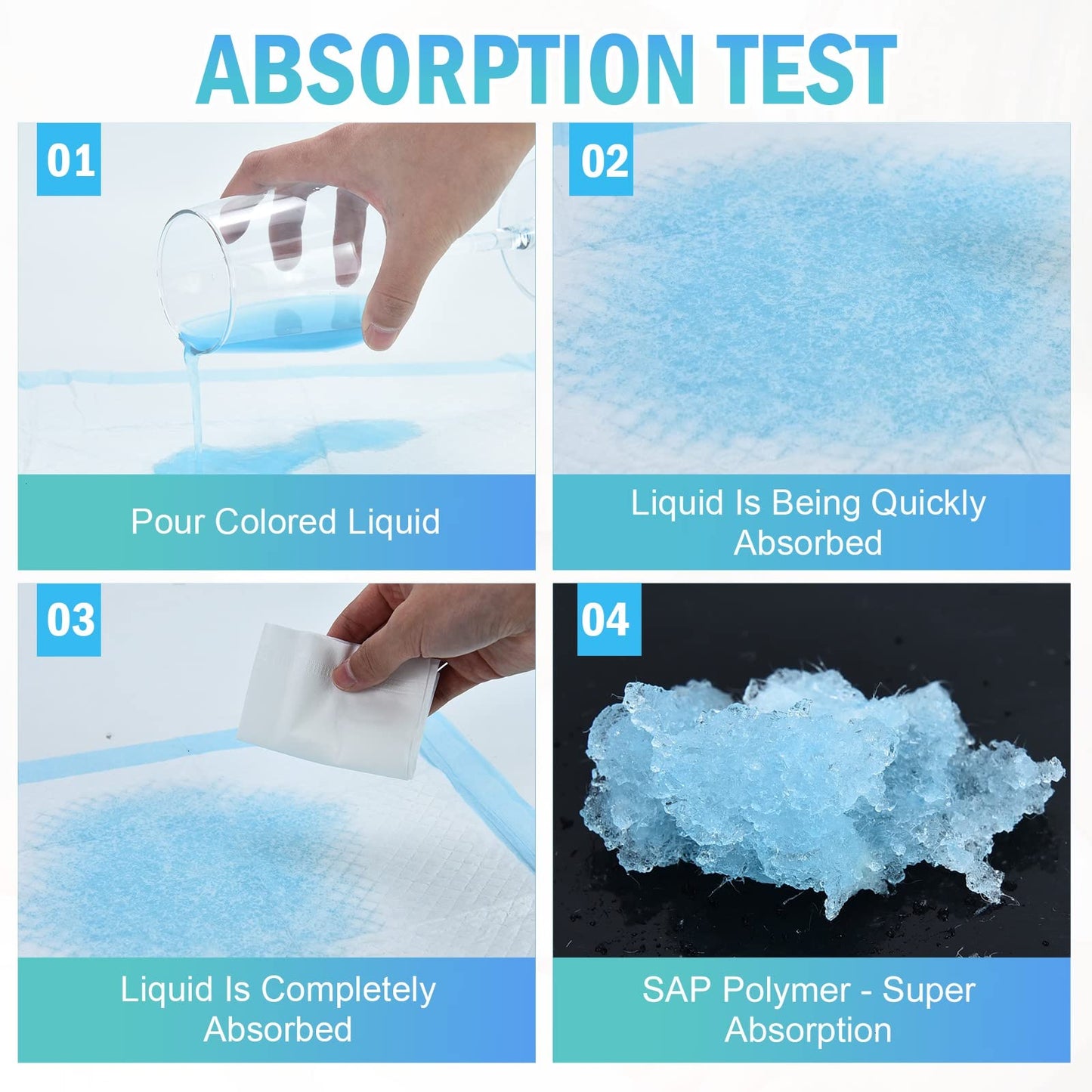Timoo 100 Pcs Disposable Changing Pad Leak-Proof Underpad Bed Table Protector Mat, Soft Non-Woven Fabric, 17 Inches X 13 Inches