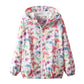 Welaken Baby Girls' Water-Resistant Butterfly Printed Jacket Lightweight And Breathable Fall Windbreaker