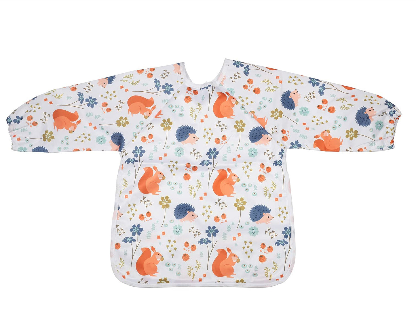 Sigzagor Baby Bib Long Sleeved Shirt With Pocket 1 to 3 years old Toddler (Squirrel Hedgehog)