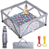 GENTEACO Foldable Baby Playpen,Extra Large Play Pen for Babies and Toddlers(Gray,59X59)