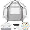 Palopalo Pop Up Baby Playpen with UPF50+ Canopy & Mat, Indoor & Outdoor Foldable Play Pen for Babies and Toddlers, Portable Baby