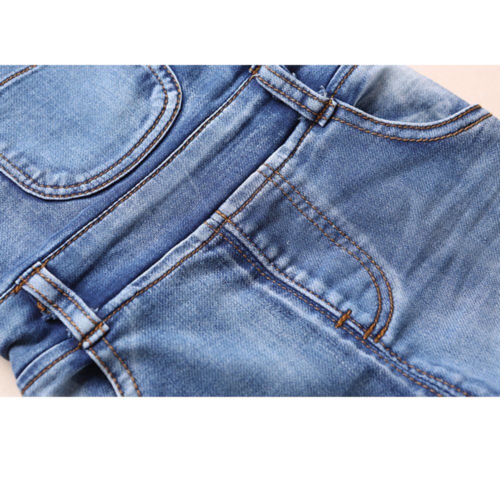 Kidscool Space Baby & Little Boys/Girls Plaid Lining Denim Overalls Jeans,Light Blue, 12-18 Months