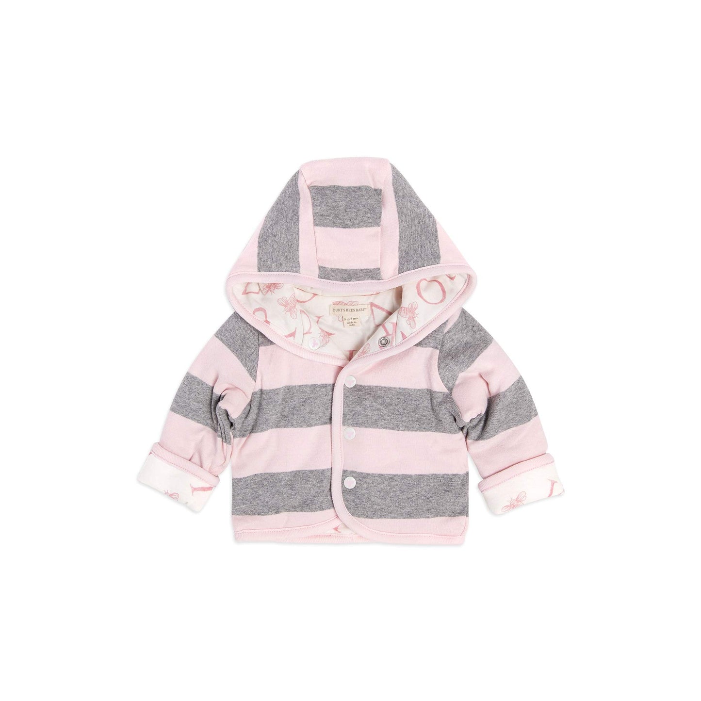Burts Bees Baby baby girls Sweatshirts, Lightweight Zip-up Jackets & Coats, Organic Cotton Hooded Sweatshirt, Blossom Abc, Newb