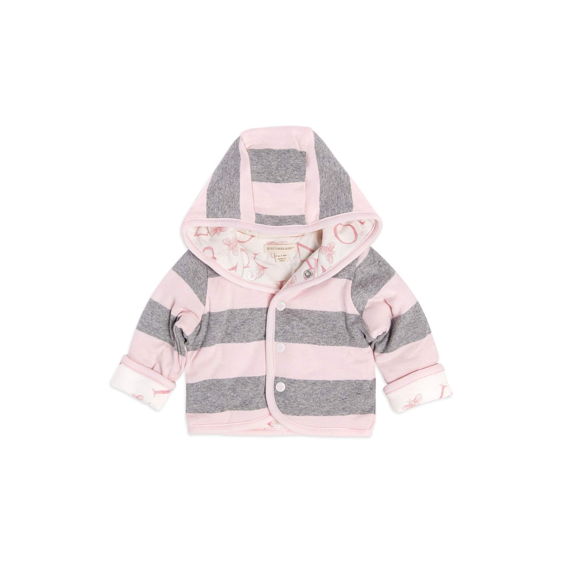 Burts Bees Baby baby girls Sweatshirts, Lightweight Zip-up Jackets & Coats, Organic Cotton Hooded Sweatshirt, Blossom Abc, Newb