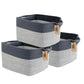 Comfy-Homi 3Pack Cotton Rope Square Basket With Handles For Shelvesdog Toy Basket Bin And Storagebaby Basket For Giftshoe Basket
