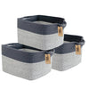 Comfy-Homi 3Pack Cotton Rope Square Basket With Handles For Shelvesdog Toy Basket Bin And Storagebaby Basket For Giftshoe Basket