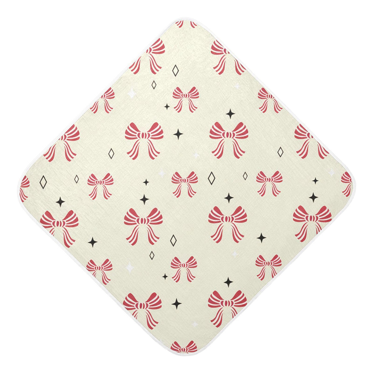 Flradish Striped Bows Stars Hooded Baby Towels Soft and Ultra Absorbent Muslin Cotton Baby Bath Towel 30x30 Inch