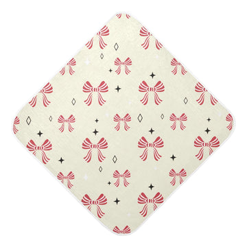 Flradish Striped Bows Stars Hooded Baby Towels Soft and Ultra Absorbent Muslin Cotton Baby Bath Towel 30x30 Inch