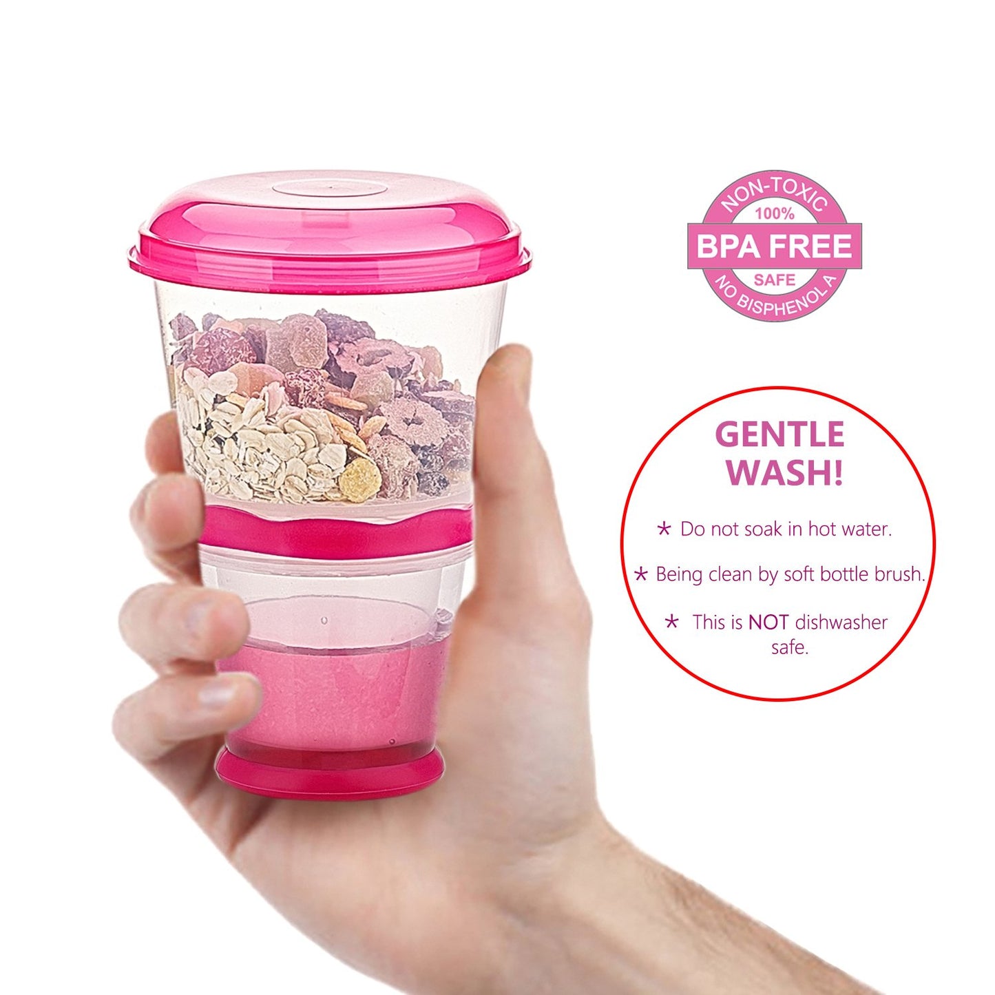 Cereal On The Go Cups Breakfast Drink Cups Portable Yogurt and Cereal to-Go Container Cup