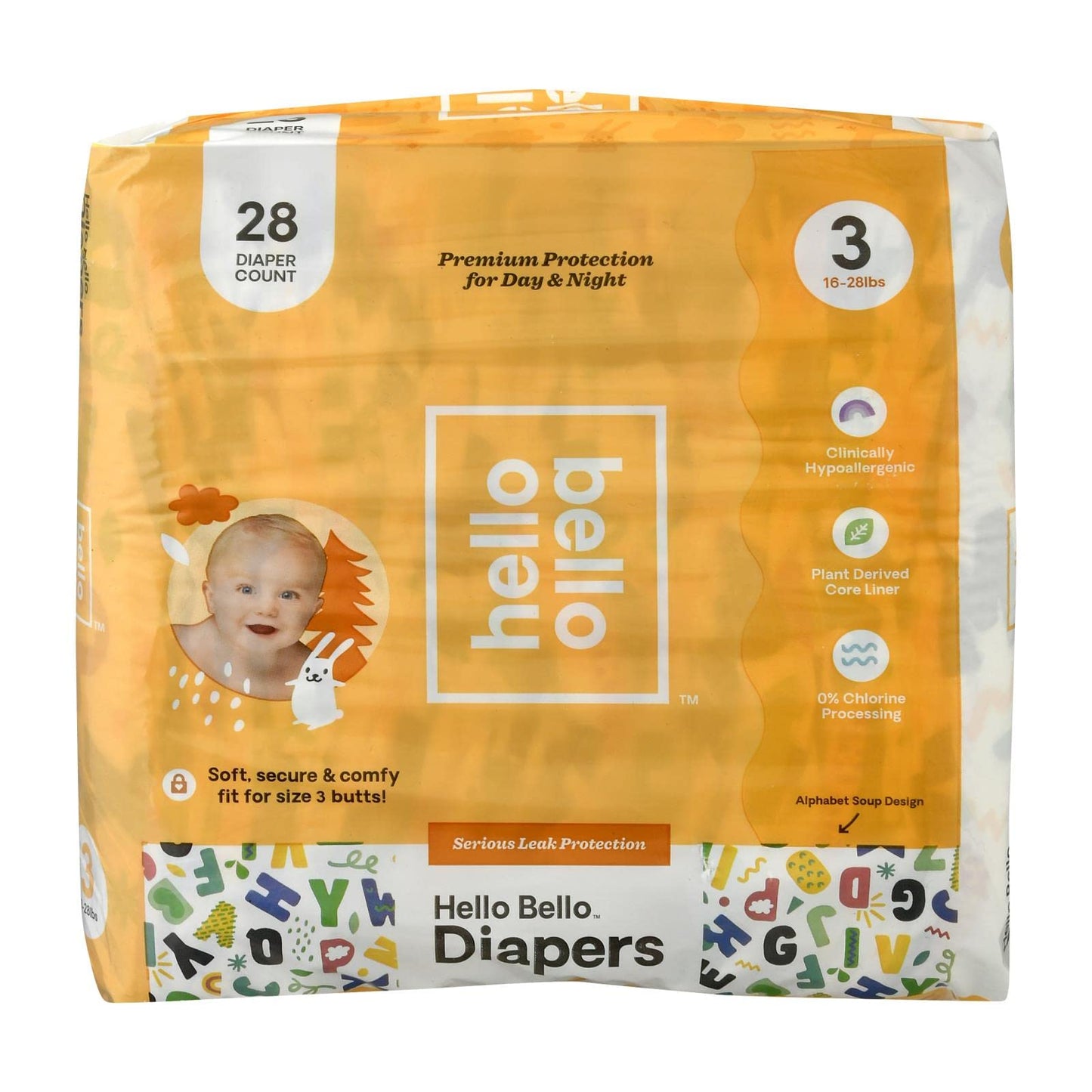 Hello Bello Premium Baby Diapers Size 3 27 Count Of Disposable, Extra-Absorbent, Hypoallergenic, And Eco-Friendly Baby Diapers W