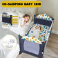 Pearlove 5 In 1 Baby Bassinet, Bedside Bassinet For Baby, Pack And Play With Changing Table, Portable Crib With Mattress, Music