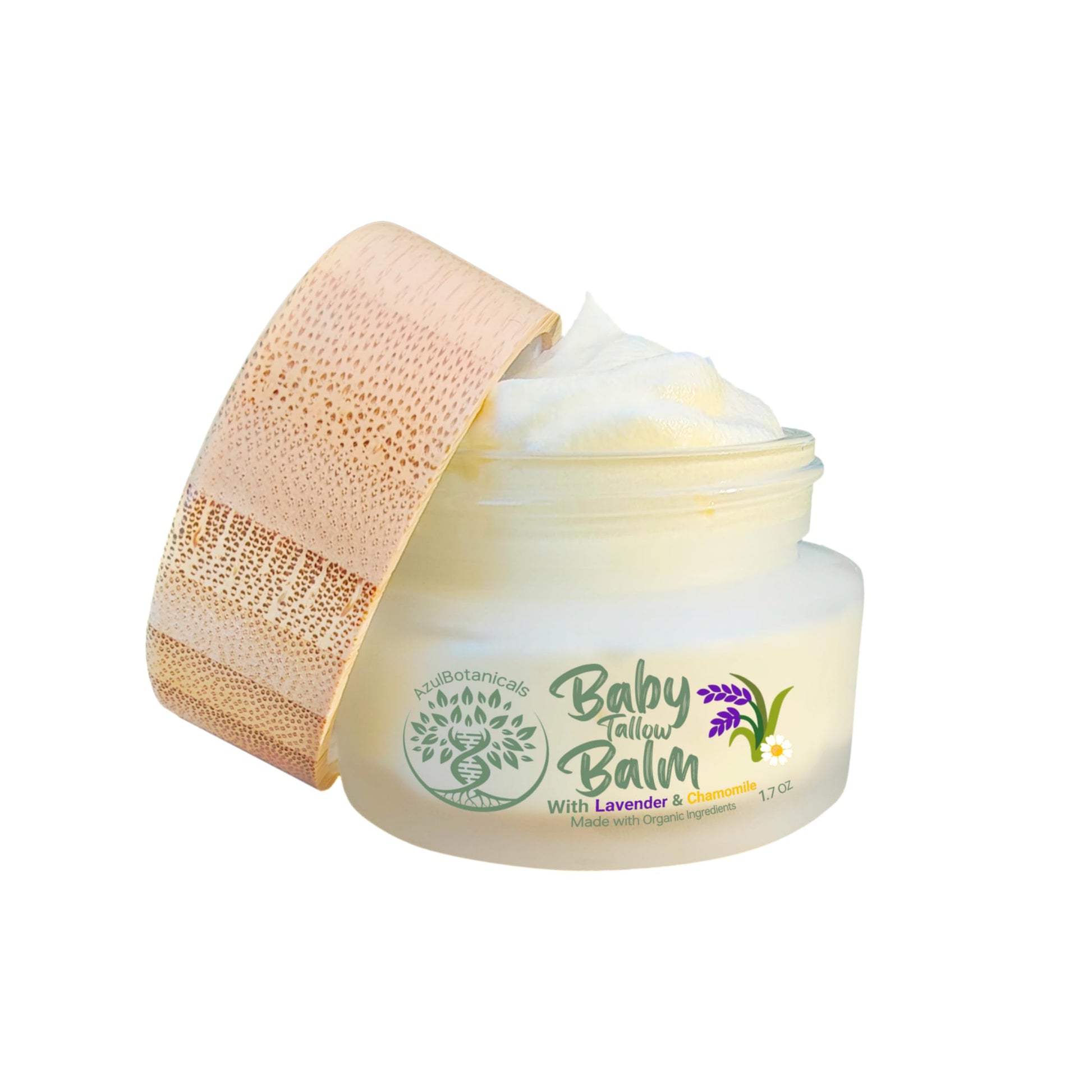 Azulbotanicals Baby Tallow Balm With Lavender Leaf And Chamomile Extract, Whipped Grass Fed/Finished Tallow, With Organic Ingred