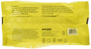 Everyone Baby Wipes Unscented, Chamomile + Aloe, 30 Ea, 30Count