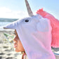 Yikes Twins Hooded Baby Towel For Kids 2-8 | Large 100% Cotton Baby Towel For Girls Or Boys In White | Cute Unicorn Bath Towels