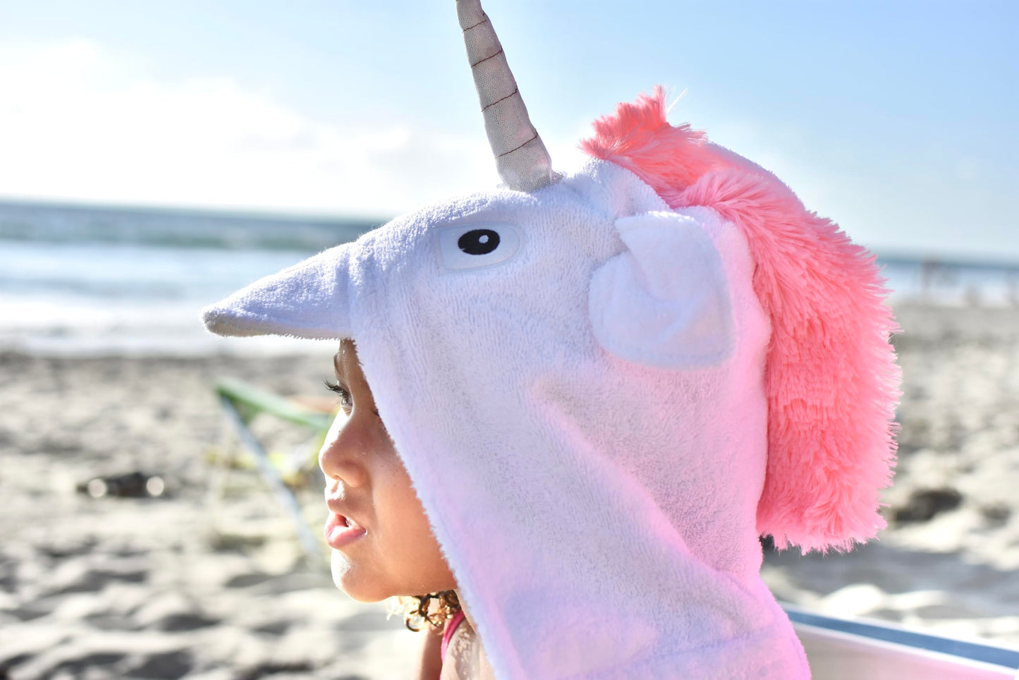 Yikes Twins Hooded Baby Towel For Kids 2-8 | Large 100% Cotton Baby Towel For Girls Or Boys In White | Cute Unicorn Bath Towels