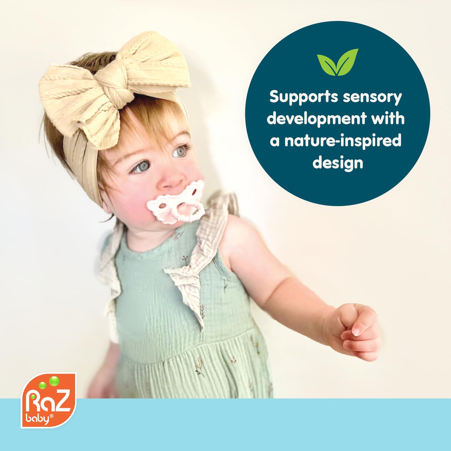 RaZbaby 2-Pack Silicone Berrybumps Baby Teething Toys - BPA Free, Hands Free Design, Teething Relief