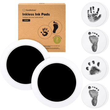2-Pack Round Inkless Hand And Footprint Kit - Ink Pad For Baby Hand And Footprints - Dog Paw Print Kit,Dog Nose Print Kit - Baby