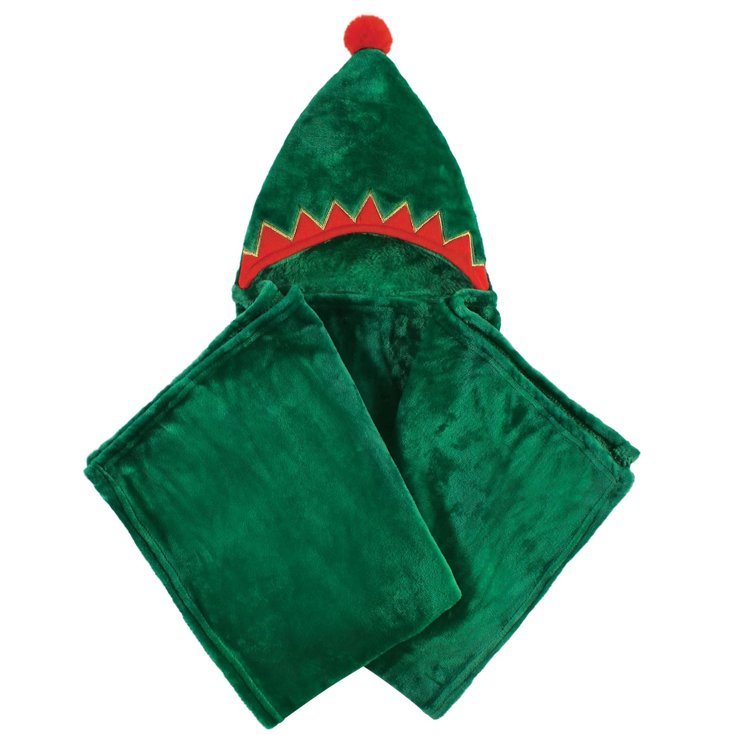 Hudson Baby Unisex Baby And Toddler Hooded Animal Face Plush Blanket, Elf, One Size