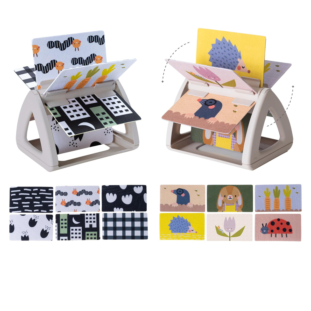 Taf Toys Infant Tummytime High Contrast rattling Activity Book with Art Cards for Baby, Baby Product for Newborn Educational To