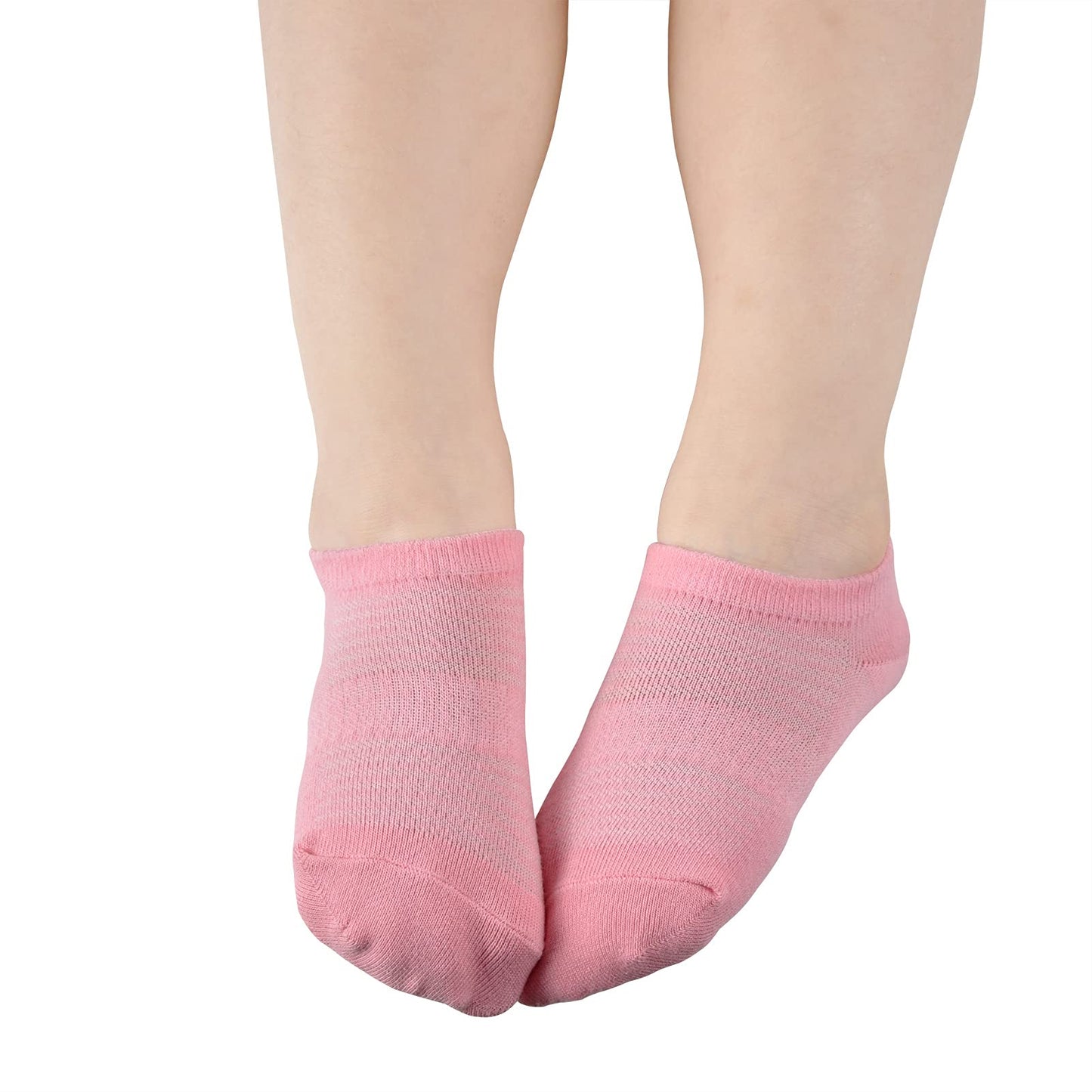 Jormatt 6 Pairs Toddler Little Girls Boys No Show Socks Thin Cotton Soft Anti Slip Low Cut Socks Breathable With Grips, Pink S