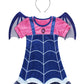 Jerrisapparel Girls Costume Dress Set With Headband Halloween Dress Up (Blue, 3T)
