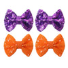 Halloween Hair Bows Clips Orange Sequins Alligator Hair Clips Bows For Girls Purple Glitter Barrettes Little Bow Hairpins Toddle
