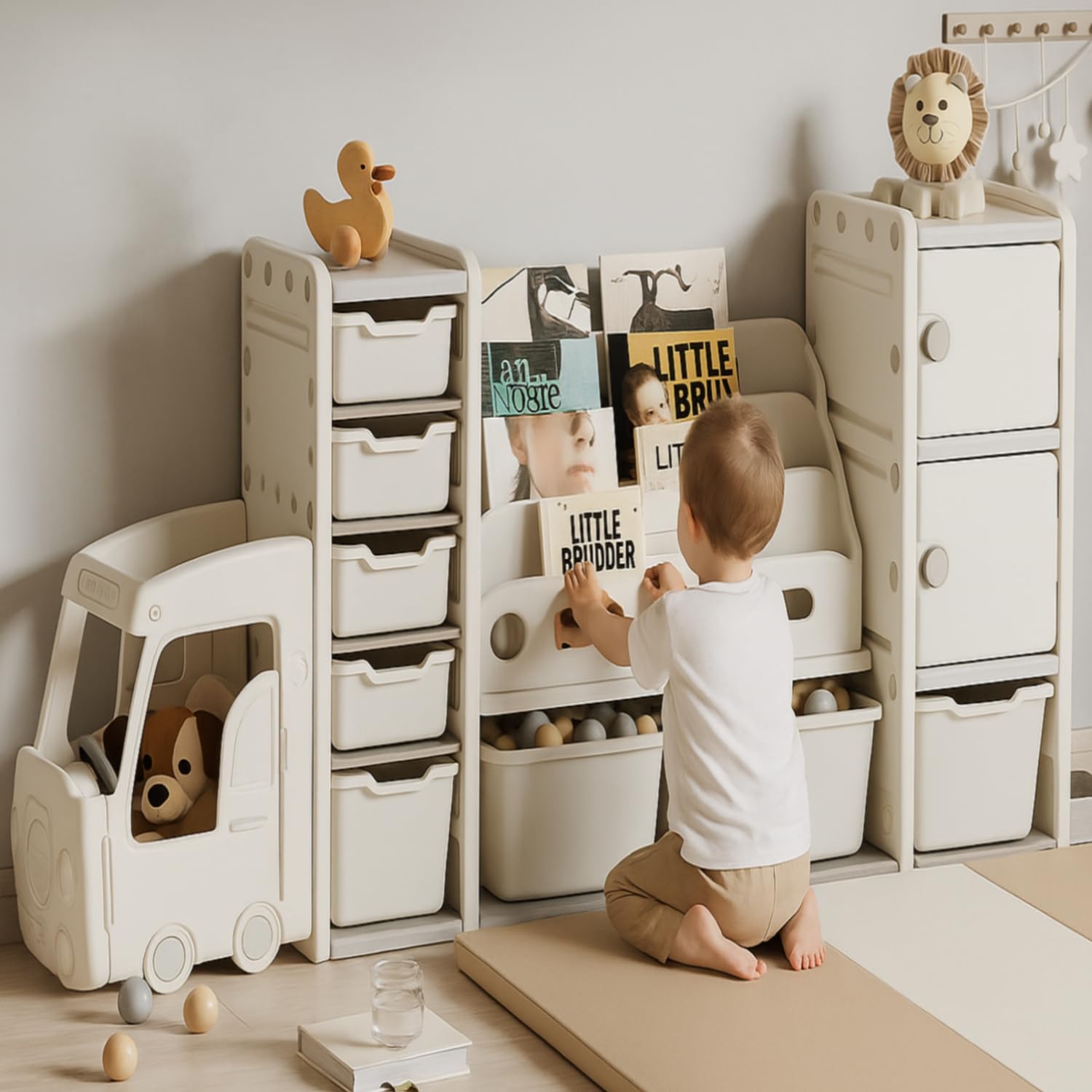 Metreno Large Kids Toy Organizer And Storage Racks Kids Book Shelf For Home Baby Book Shelf And Toys Organizer And Storage Bins 
