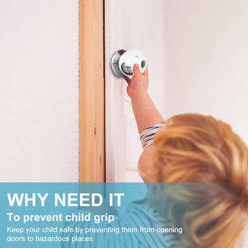 Door Knob Safety Cover For Kids (4 Pack) New Shape & Structure Design Child Door Knob Covers Prevent Children From Opening Doors