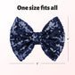 Lanmerry Hair Clip With 5 Inches Sequins Large Bow, Alligator Hair Clip For Girls, Women, Teens, Babies, Navy Blue Bow Gift