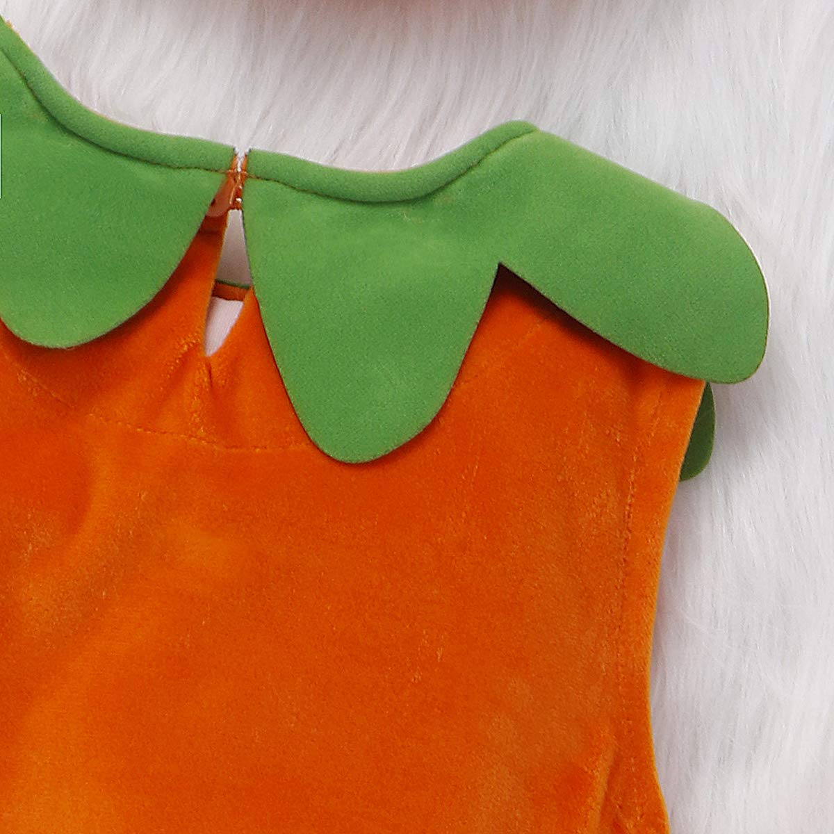 Bagilaanoe Toddler Baby Boy Girl Halloween Outfit Pumpkin Bodysuit Halloween Costumes Romper Tops Hat Footies (A-Orange, 6-12 Mo