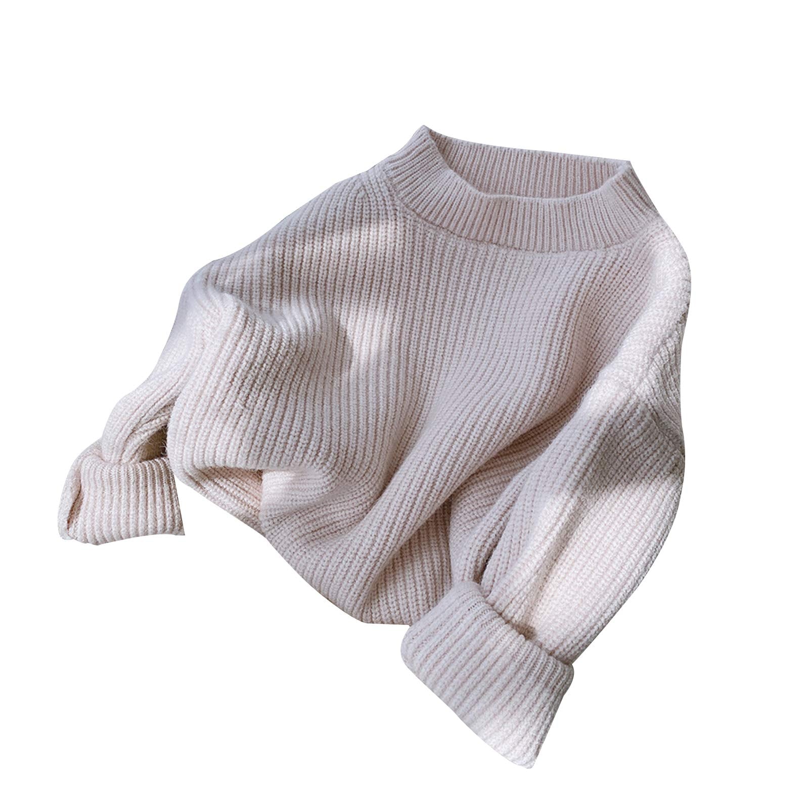 Ciycuit Toddler Baby Girl Boy Sweater Fall Winter Warm Long Sleeve Knit Chunky Oversized Sweater Cream 6-12 Months