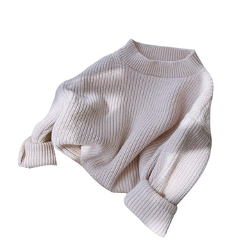 Ciycuit Toddler Baby Girl Boy Sweater Fall Winter Warm Long Sleeve Knit Chunky Oversized Sweater Cream 6-12 Months
