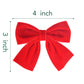 Deeka 2 Pcs 4' Hand-Made Velvet Hair Bows Alligator Clips Hair Accessories For Little Teen Toddler Girls Kids Set Of 2 -Red