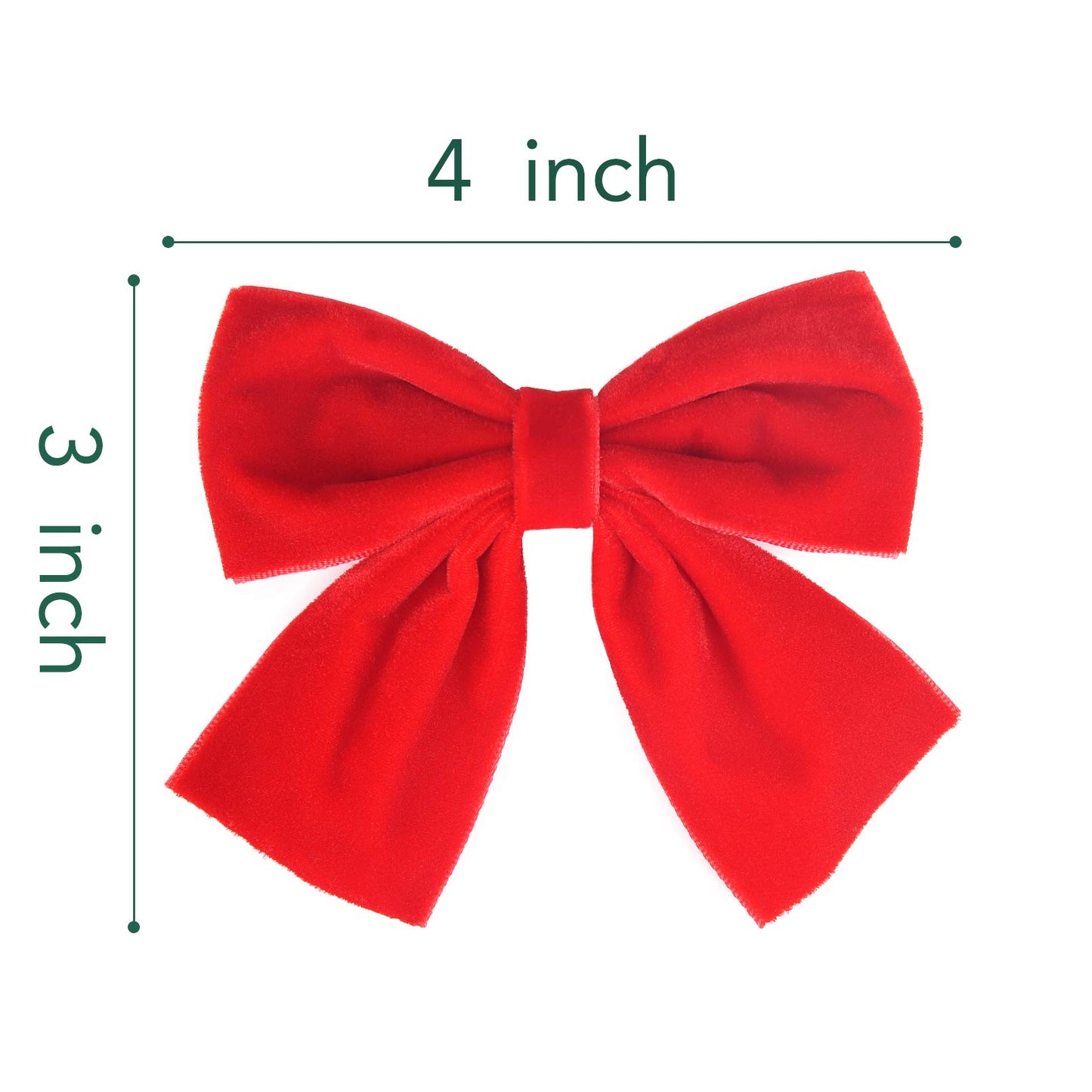 Deeka 2 Pcs 4' Hand-Made Velvet Hair Bows Alligator Clips Hair Accessories For Little Teen Toddler Girls Kids Set Of 2 -Red