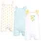Hudson Baby Baby Cotton Rompers, Mint Lemon, 3-6 Months