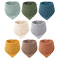 Konssy Muslin Baby Bibs 8 Pack Bandana Drool 100% Cotton For Unisex Baby, Solid Colors Set Teething And Drooling